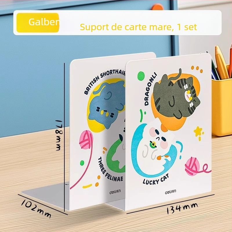 Deli TB650 suport metal pentru cărți de birou, design desen animat drăguț, 750 g