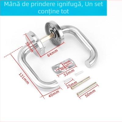 Mâner pentru ușă de incendiu, din oțel inoxidabil/fier, CB-SIA, încuietoare pentru uși de incendiu și coridoare, stil modern minimalist