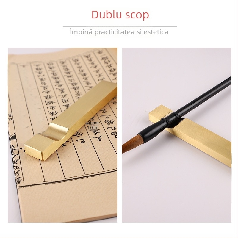 Copper Shantang Paperweight și Suport pentru Pensule de Caligrafie, Ornament de birou, Model: Paperweight