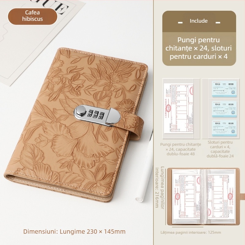 Boguan Plic depozite cu relief imprimat, model FDPJJ-001, piele moale, logo personalizat