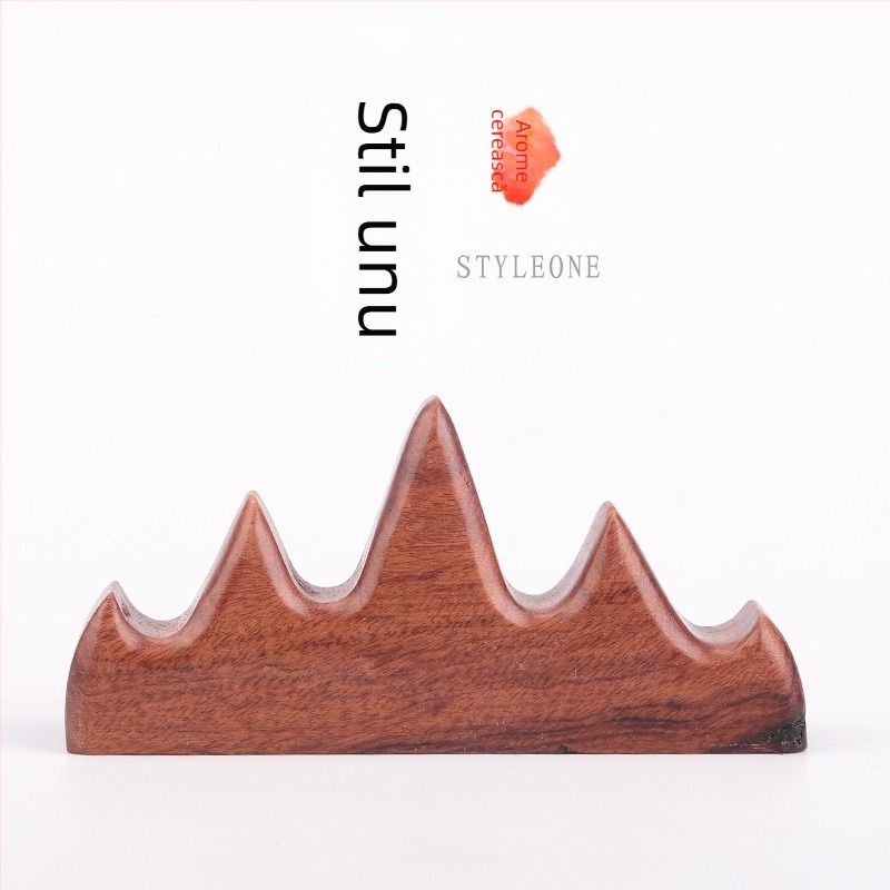 Suport din lemn pentru pixuri și pensule, model Five Finger Mountain, cod produs 521, accesoriu caligrafic, personalizare disponibilă