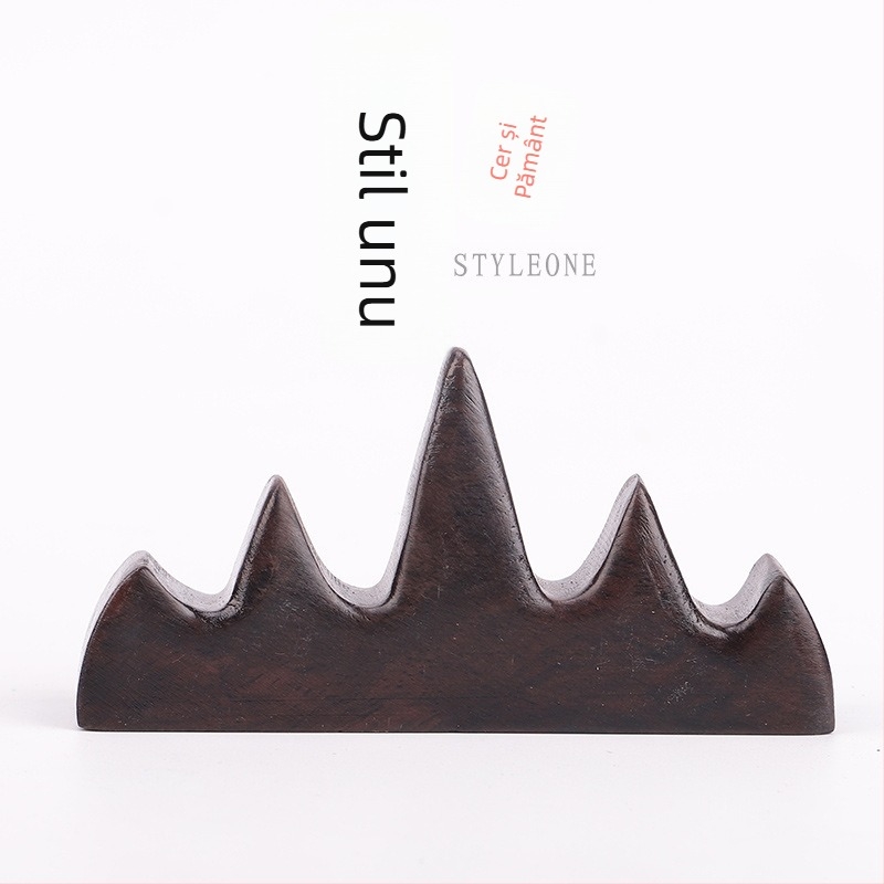 Suport din lemn pentru pixuri și pensule, model Five Finger Mountain, cod produs 521, accesoriu caligrafic, personalizare disponibilă