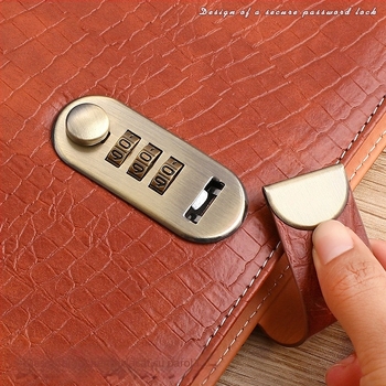 Hongyang Crocodile Pattern Password-Lock Money Book, Material PU, Model 11, Imprimare Logo Disponibilă