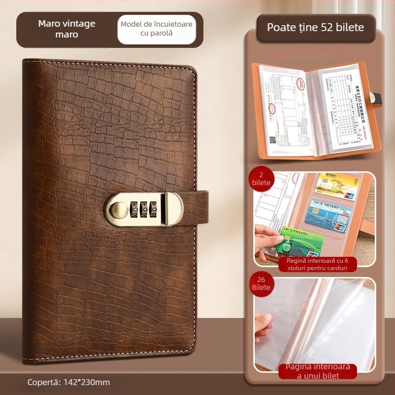 Hongyang Crocodile Pattern Password-Lock Money Book, Material PU, Model 11, Imprimare Logo Disponibilă