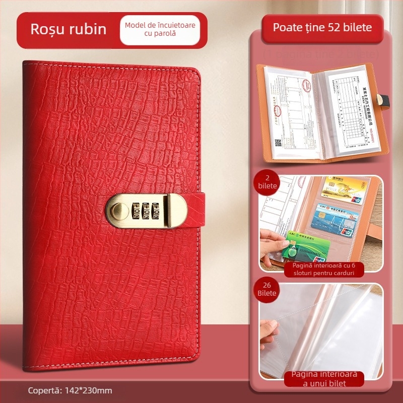 Hongyang Crocodile Pattern Password-Lock Money Book, Material PU, Model 11, Imprimare Logo Disponibilă