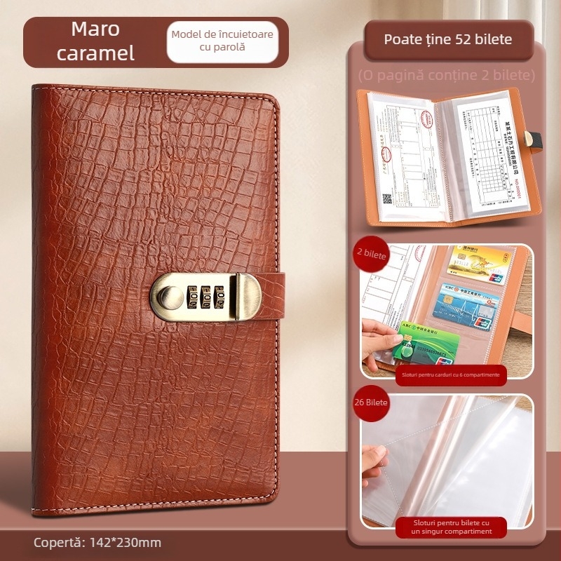 Hongyang Crocodile Pattern Password-Lock Money Book, Material PU, Model 11, Imprimare Logo Disponibilă