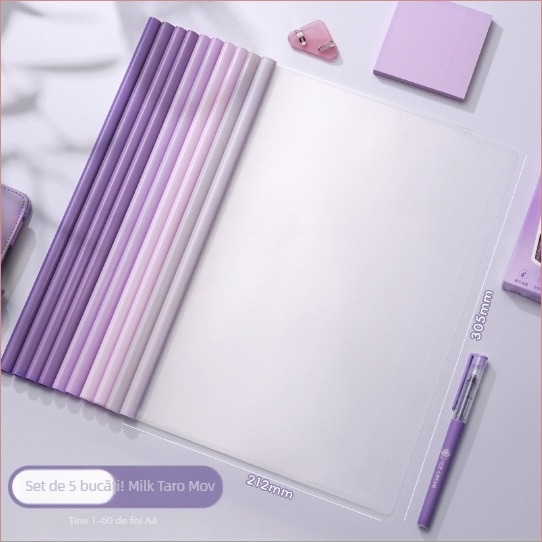 Mapă cu clemă de tragere, clip transparent, material PP, design îngroșat, logo personalizabil