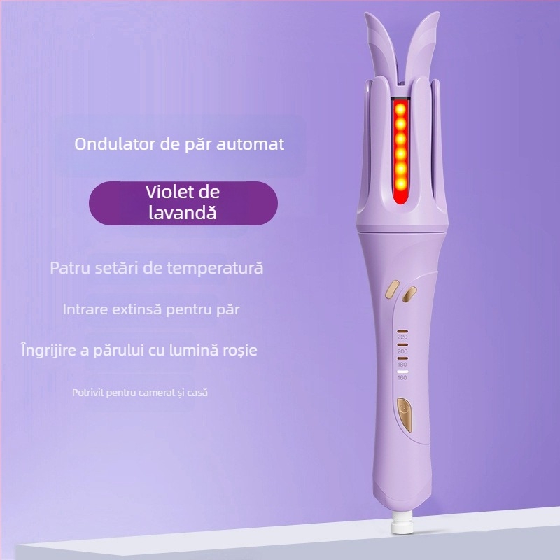 Ondulator de păr automat cu acoperire titan-turmalin, reglaj temperatură în 4 trepte, 35W, 220V, alimentare prin cablu