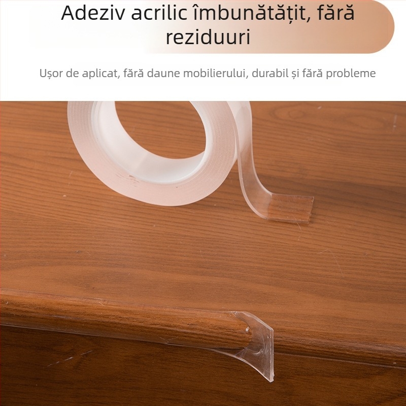 Bandă de protecție colț mobilier din PVC, transparentă, 2 mm grosime, lungimi 1/2/3/5 m