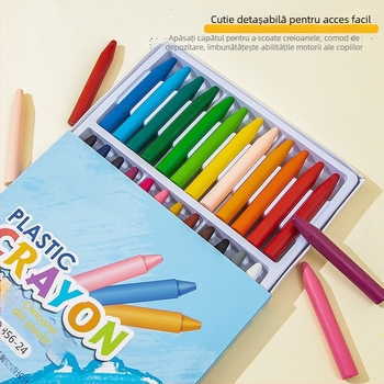Creioane cerate din plastic pentru copii – Modelul 856, pentru pictură, carcasă din plastic, ambalare personalizabilă, greutate aproximativ 5,5 g