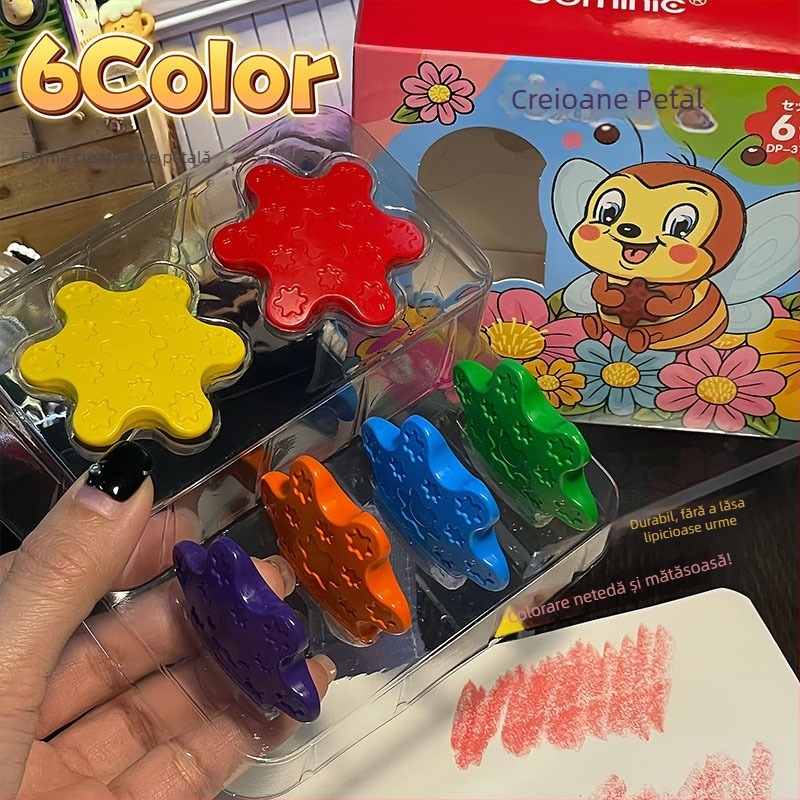 Creioane cerate în formă de petală pentru pictură — set cadou, personalizabil, ambalaj din carton/plastic