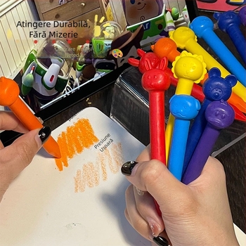 Creioane cerate pentru copii, seria Zoo, pentru desen cu animale desenate