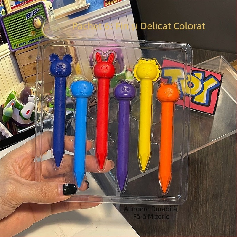 Creioane cerate pentru copii, seria Zoo, pentru desen cu animale desenate