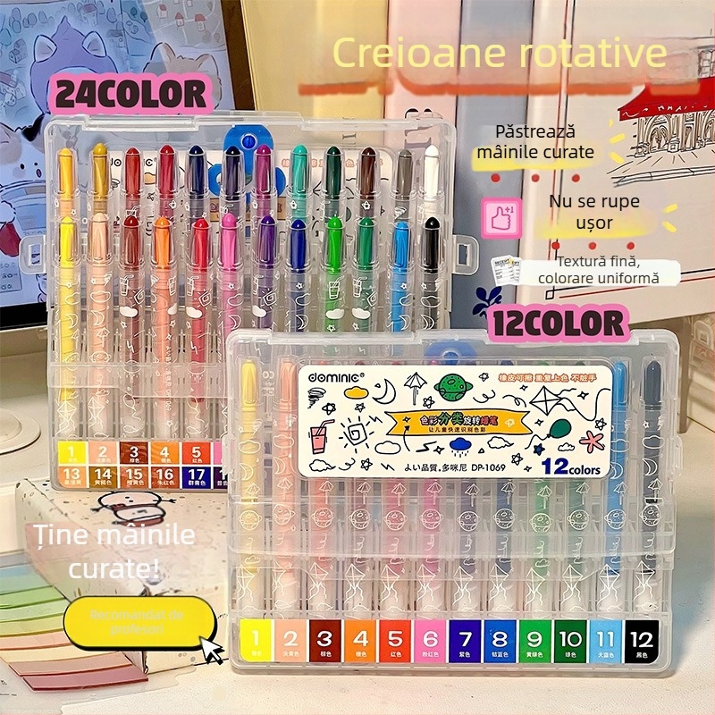 Creion colorat Geng xi, model 1069, vârf 0,8 mm, lavabil, 80 g