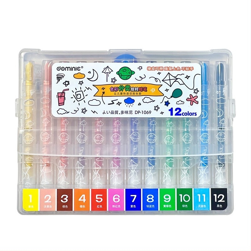 Creion colorat Geng xi, model 1069, vârf 0,8 mm, lavabil, 80 g