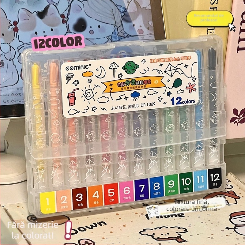 Creion colorat Geng xi, model 1069, vârf 0,8 mm, lavabil, 80 g