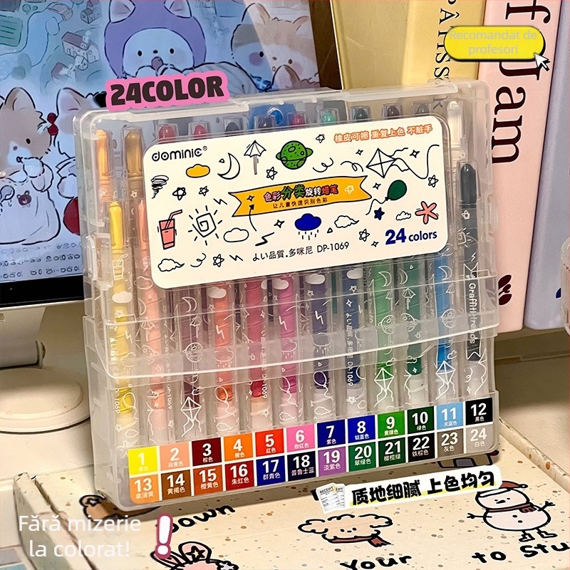 Creion colorat Geng xi, model 1069, vârf 0,8 mm, lavabil, 80 g