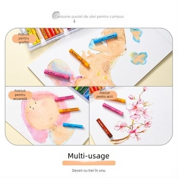 Set pasteluri uleiate Kokuyo, model WSG-CR101B, cadou pentru colegi de clasă de Crăciun