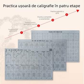 Set de practică pentru caligrafie: Font Seal Script, videoclip ghidat cu trasări sincronizate și radicali, pânză de scris cu apă, set pensule