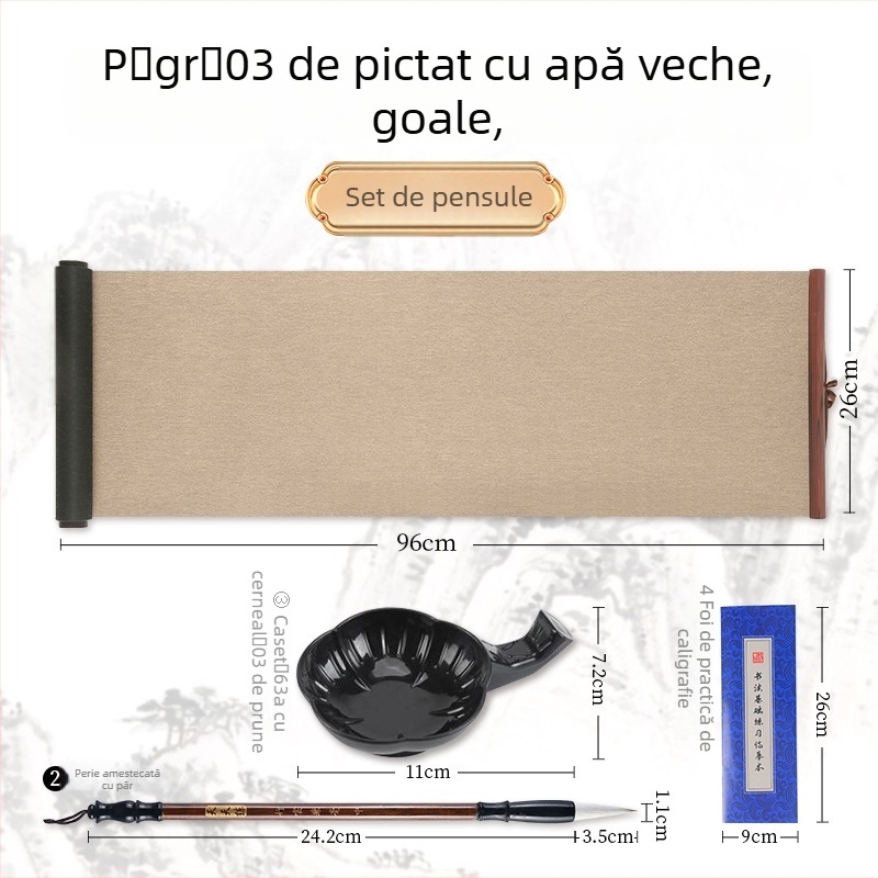 Rolă de pânză pentru scriere cu apă - din țesătură nețesută, dreptunghiulară, pentru caligrafie și pictură