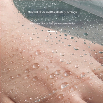Pelerină de ploaie de unică folosință, îngroșată și prelungită, rezistentă la explozii, transparentă, țesătură PE, 110 g, pentru adulți, poncho de drumeție