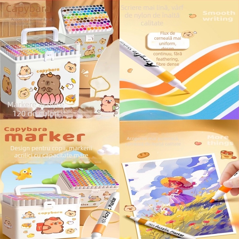 Set de markere pentru acuarelă pentru copii – lavabil, fără pătrundere, pentru grădiniță; Brand: Other, Cod produs: exXb8sZE