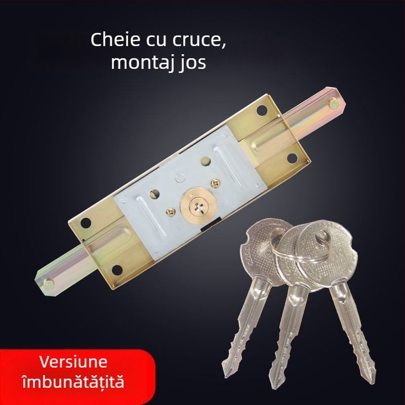 Încuietoare universală pentru uși rulante, nucleu din fier cu cupru, model Cross/Computer/Moon, deschidere centrală sau inferioară, tip: încuietoare de strângere