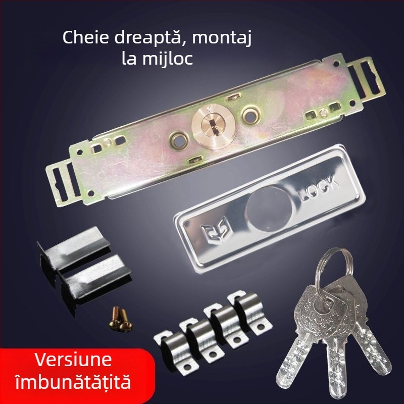 Încuietoare universală pentru uși rulante, nucleu din fier cu cupru, model Cross/Computer/Moon, deschidere centrală sau inferioară, tip: încuietoare de strângere