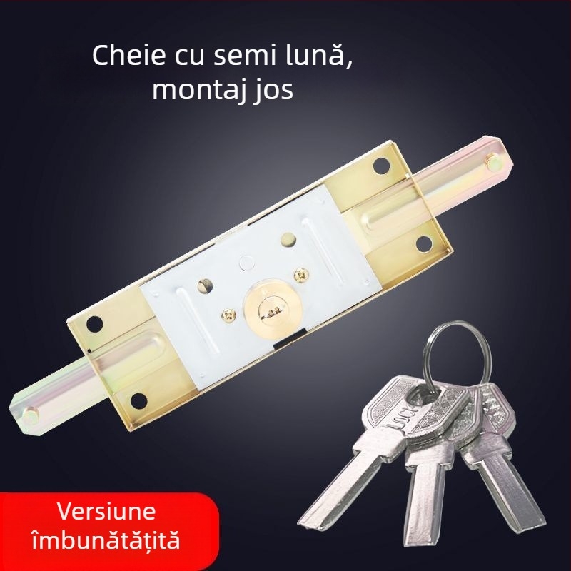 Încuietoare universală pentru uși rulante, nucleu din fier cu cupru, model Cross/Computer/Moon, deschidere centrală sau inferioară, tip: încuietoare de strângere