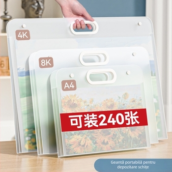 Set de depozitare pentru album de desen cu foldere pentru schițe și geantă de depozitare (Material: PP; Autorizare IP: Nu)