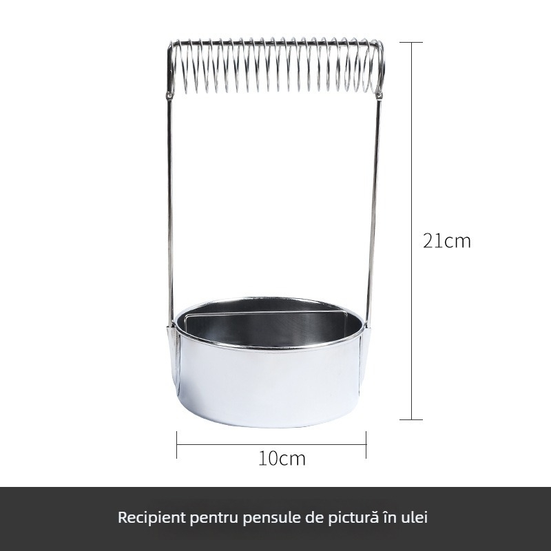 Recipient din oțel inoxidabil pentru amestecarea culorilor la pictură în ulei – rotund, brand Surada