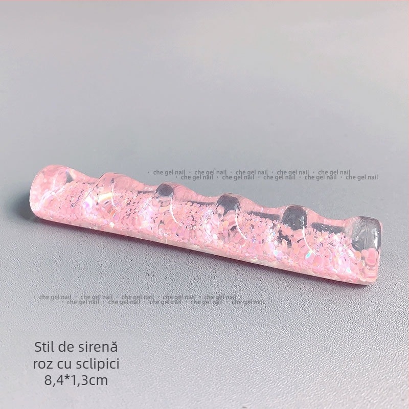 Suport pentru unghii în stil japonez din rășină, corp îngroșat și lărgit, organizator cu 5 compartimente pentru benzi de cristale; Brand: che gel; Conținut net: 0.5; Etichetă privată licențiată: Da