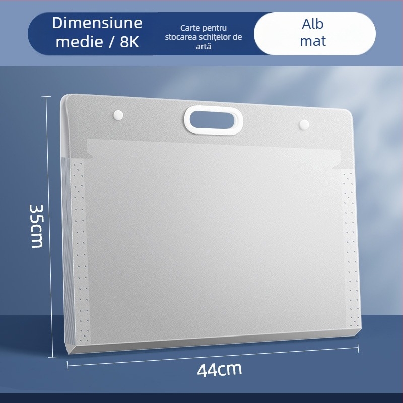 Geantă pentru schițe – plastic, Dehong, 3 straturi, 4 compartimente