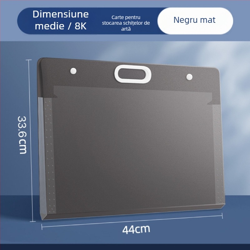 Geantă pentru schițe – plastic, Dehong, 3 straturi, 4 compartimente