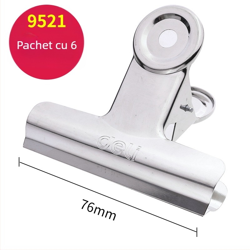 Deli clip mare din oțel inoxidabil – clip metal pentru documente, modelele 9520–9526