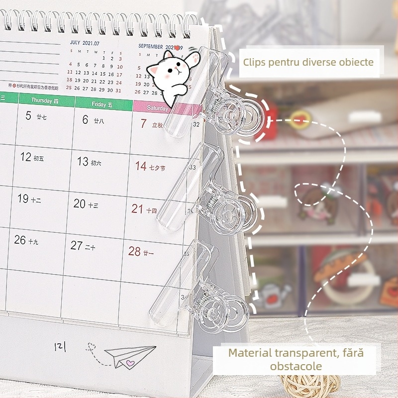 Li cao LC5242A Clip din acrilic transparent pentru planner și bilete