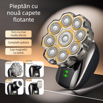 Aparat de ras electric pentru capete chele cu cap rotativ plutitor, spălare complet corp, model 310, baterie încorporată 500–800 mAh, autonomie 60+ minute