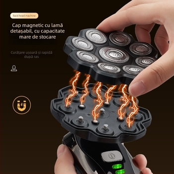 Aparat de ras electric pentru capete chele cu cap rotativ plutitor, spălare complet corp, model 310, baterie încorporată 500–800 mAh, autonomie 60+ minute