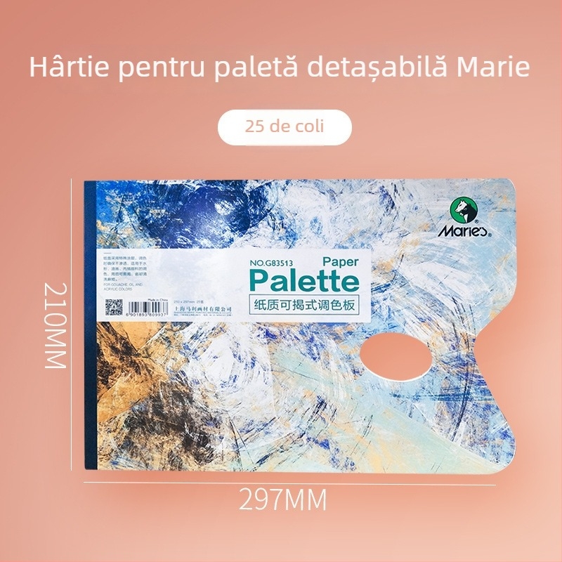 Hârtie pentru paletă de unică folosință – fără spălare, ruptă și detașabilă, pătrată, pentru ulei, acrilic și guașă