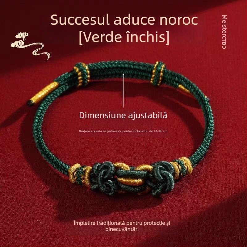 Brățară din cordon, țesută manual, stil etnic, unisex, lansare vară 2025