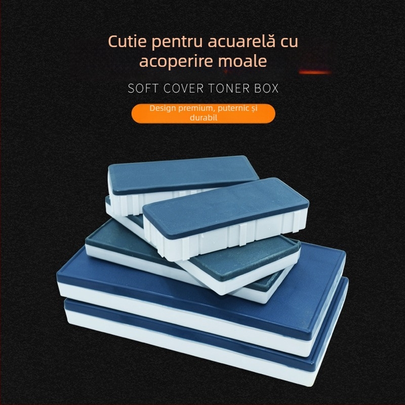 Cutie de vopsea pentru elevi (seria Soft-Cover) — din plastic, dreptunghiulară, 10/12/24/36 compartimente, Xupeng