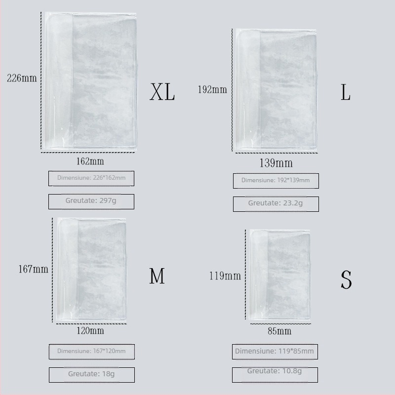 Protecție transparentă din PVC pentru coperți de caiete și agende — Brand: Other; Material: PVC; Import: Nu; Licența IP: Nu; Cadou: Nu.