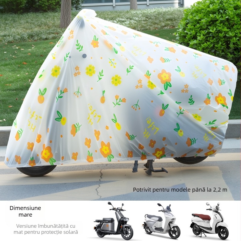 Husa pentru vehicul electric - îngroșată, transparentă, stil desen animat, impermeabilă