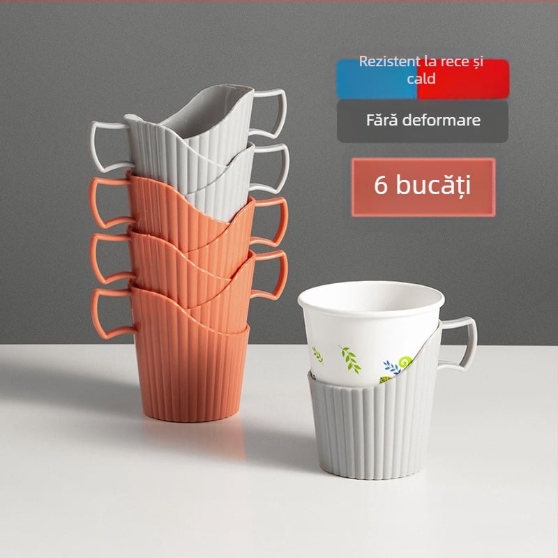 Suport de pahare din plastic Defu, stil chinezesc, design simplu, izolație termică, pachet de 96