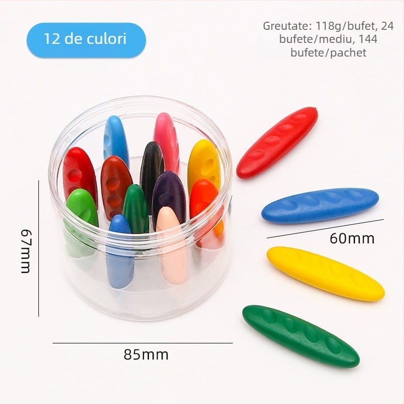Alive a992 Creioane cerate pentru copii, husă din plastic, ambalate într-o cutie, pentru pictură