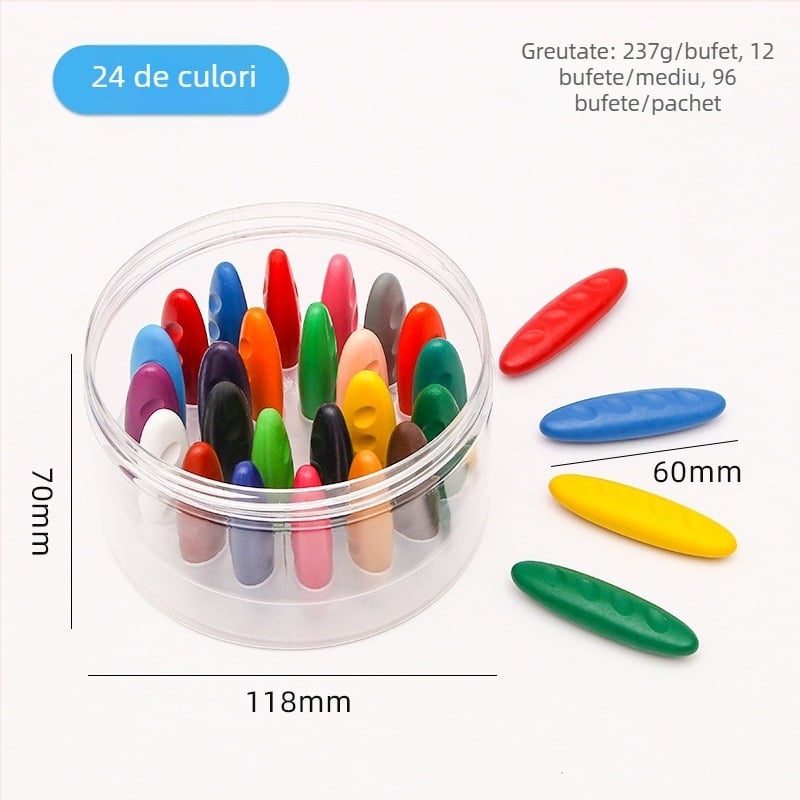 Alive a992 Creioane cerate pentru copii, husă din plastic, ambalate într-o cutie, pentru pictură