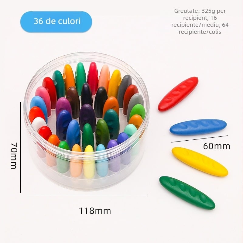 Alive a992 Creioane cerate pentru copii, husă din plastic, ambalate într-o cutie, pentru pictură