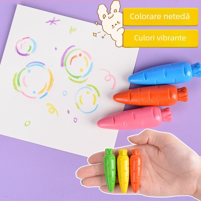 Set creioane cerate Radish pentru copii – vârf rotund, seria LBLB, cutie cu tavă, 330 g