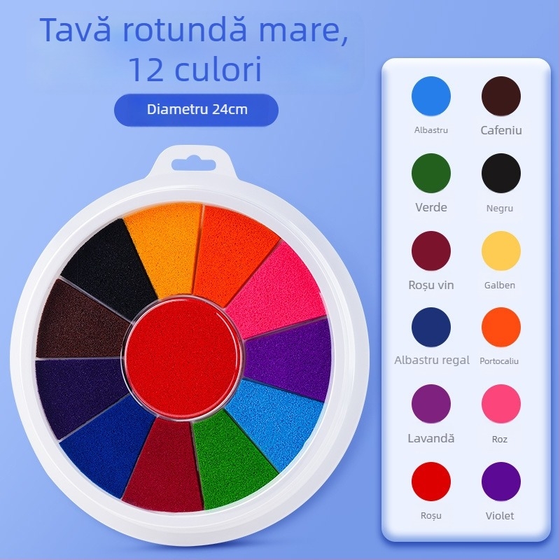 Tampon de imprimare pentru degete – Reverse, kit de acuarelă, cutie cu 24 de bucăți, potrivit pentru cadou, autorizare IP: Nu