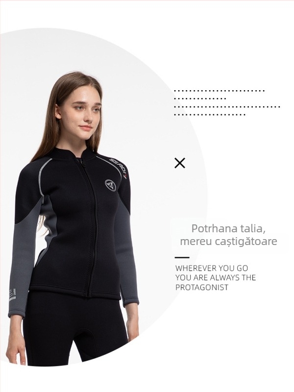 Costum neopren 3mm, uscare rapidă pentru snorkeling și scufundări, 90% neopren + 10% nailon, unisex adulți